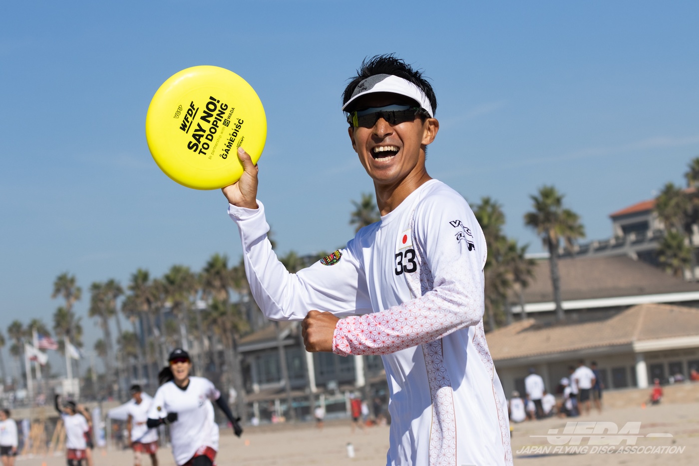 名前番号なし】アルティメット日本代表支援型ユニフォーム長袖白シャツ